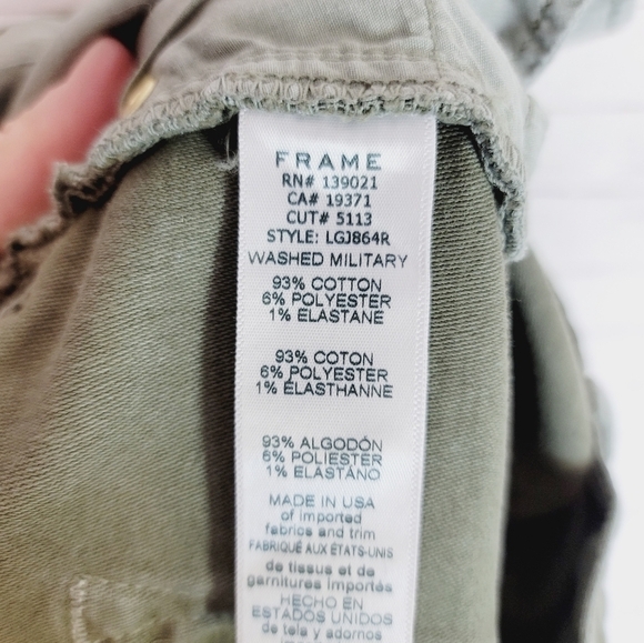 FRAME Le Garcon Slim Boyfriend Jeans in Washed Military, SZ 30 - Picture 13 of 14